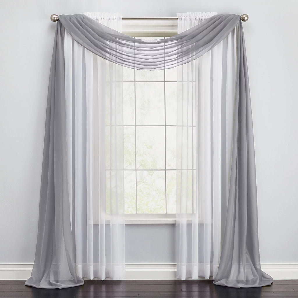 Sheer Voile Scarf Valance Y6645