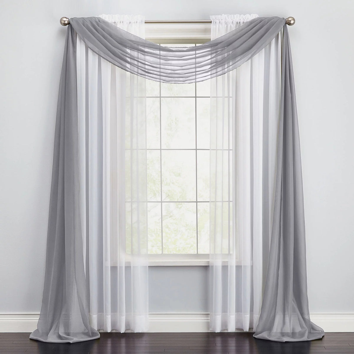 Sheer Voile Scarf Valance Y6645