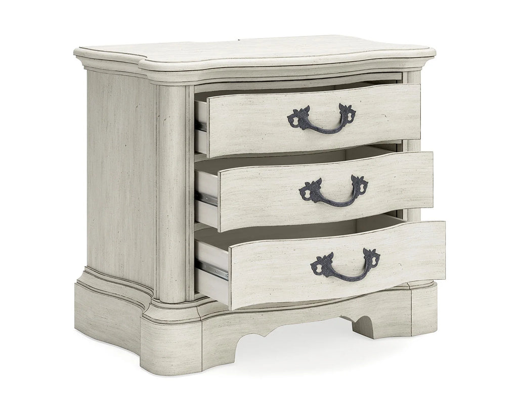 Antique White 3 Drawer Nightstand B71161