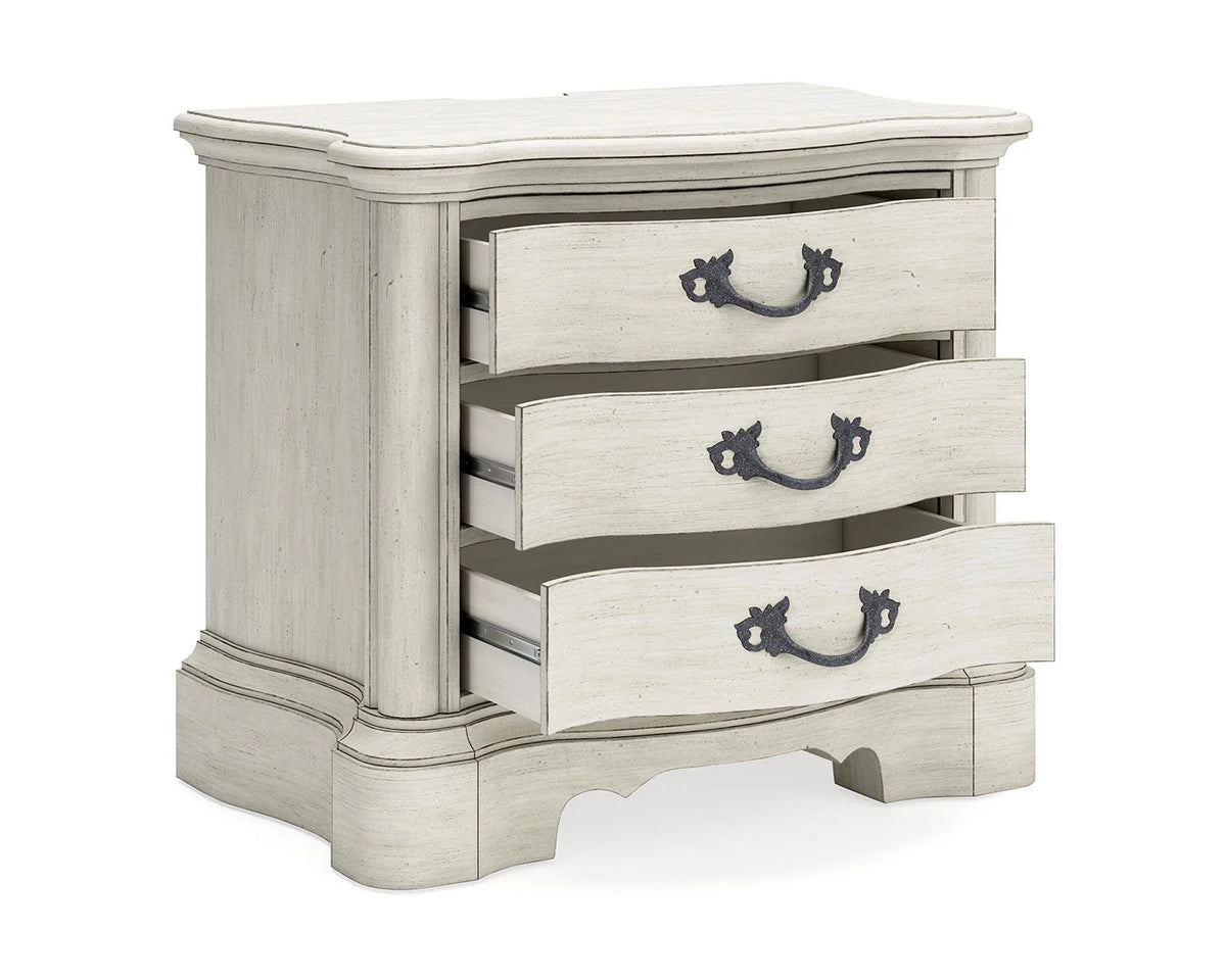 Antique White 3 Drawer Nightstand B71161