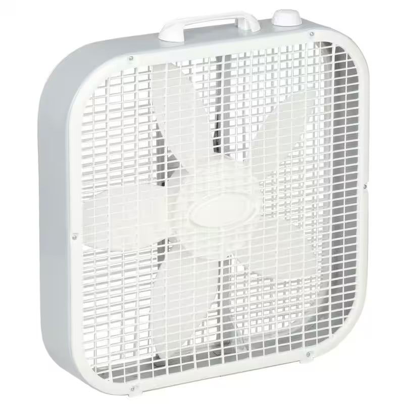 20 in. 3 Speed White Box Fan with Carry Handle P5368
