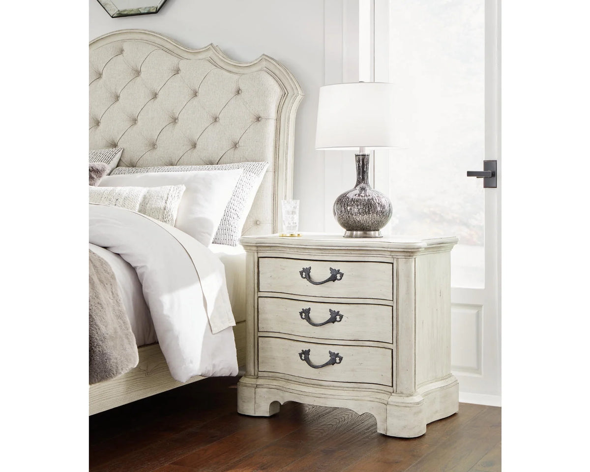 Antique White 3 Drawer Nightstand B71161