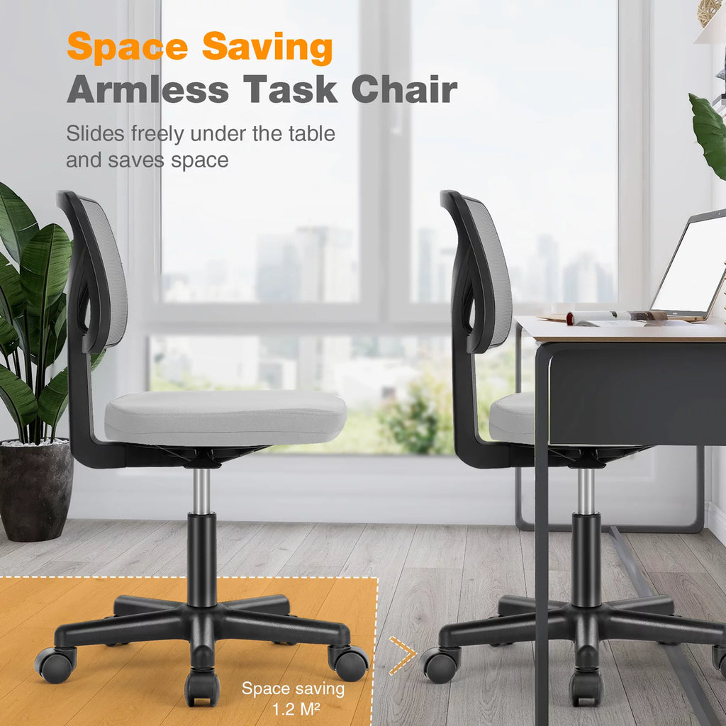 Armless Mesh Swivel Adjustable Low Back Task Chair Q529