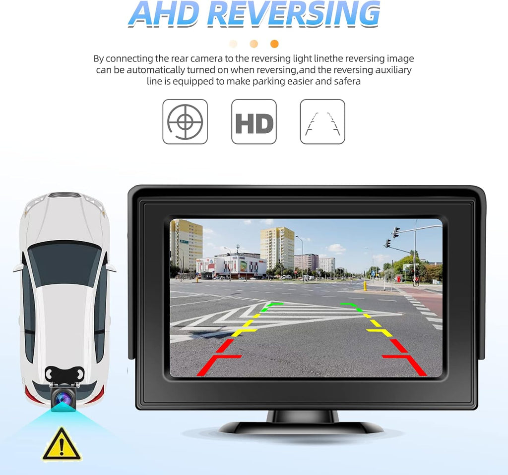 Wireless Backup Camera with Monitor Kit 4.3" HD 1080P Waterproof Night Vision T958616