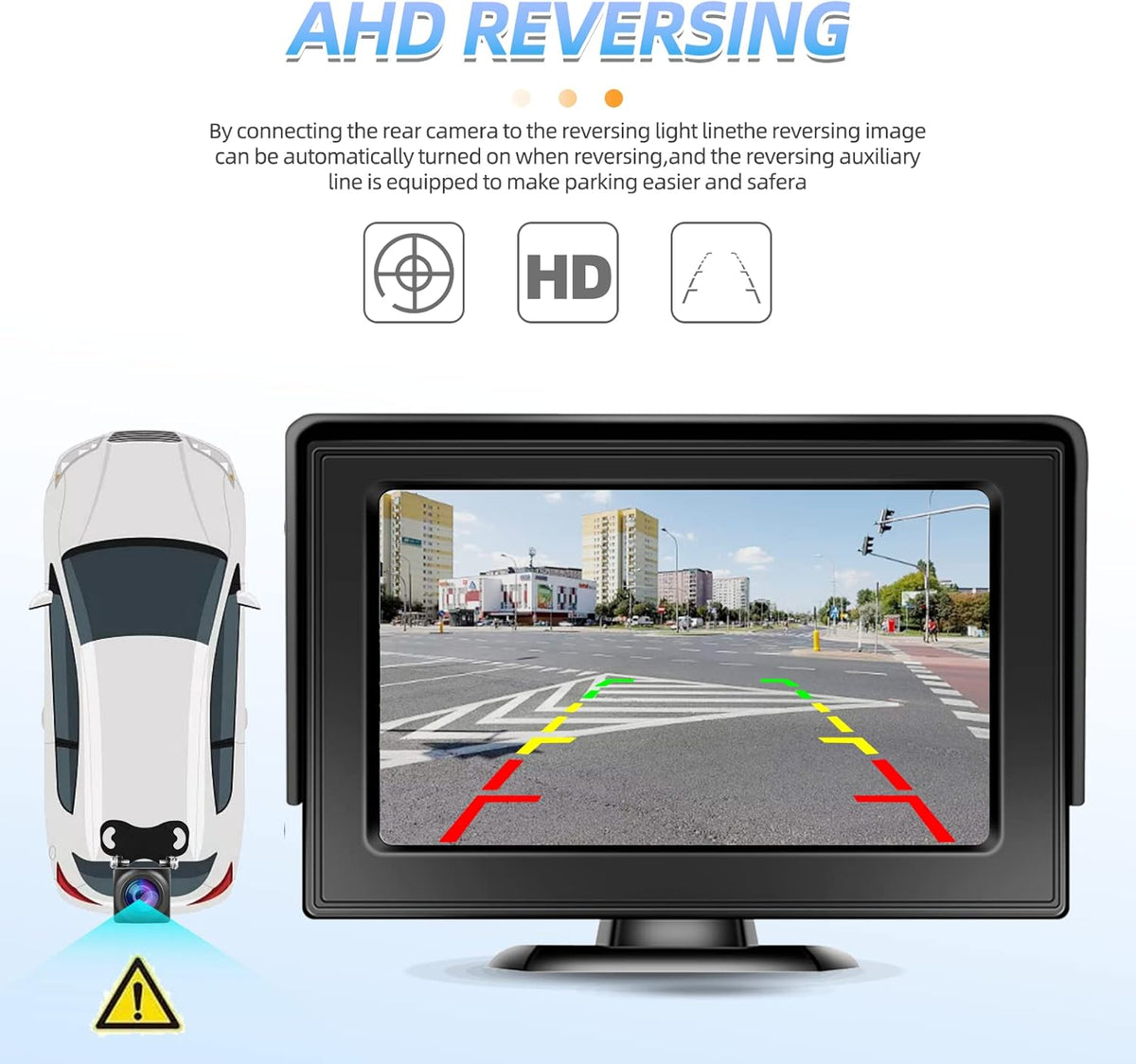 Wireless Backup Camera with Monitor Kit 4.3" HD 1080P Waterproof Night Vision T958616