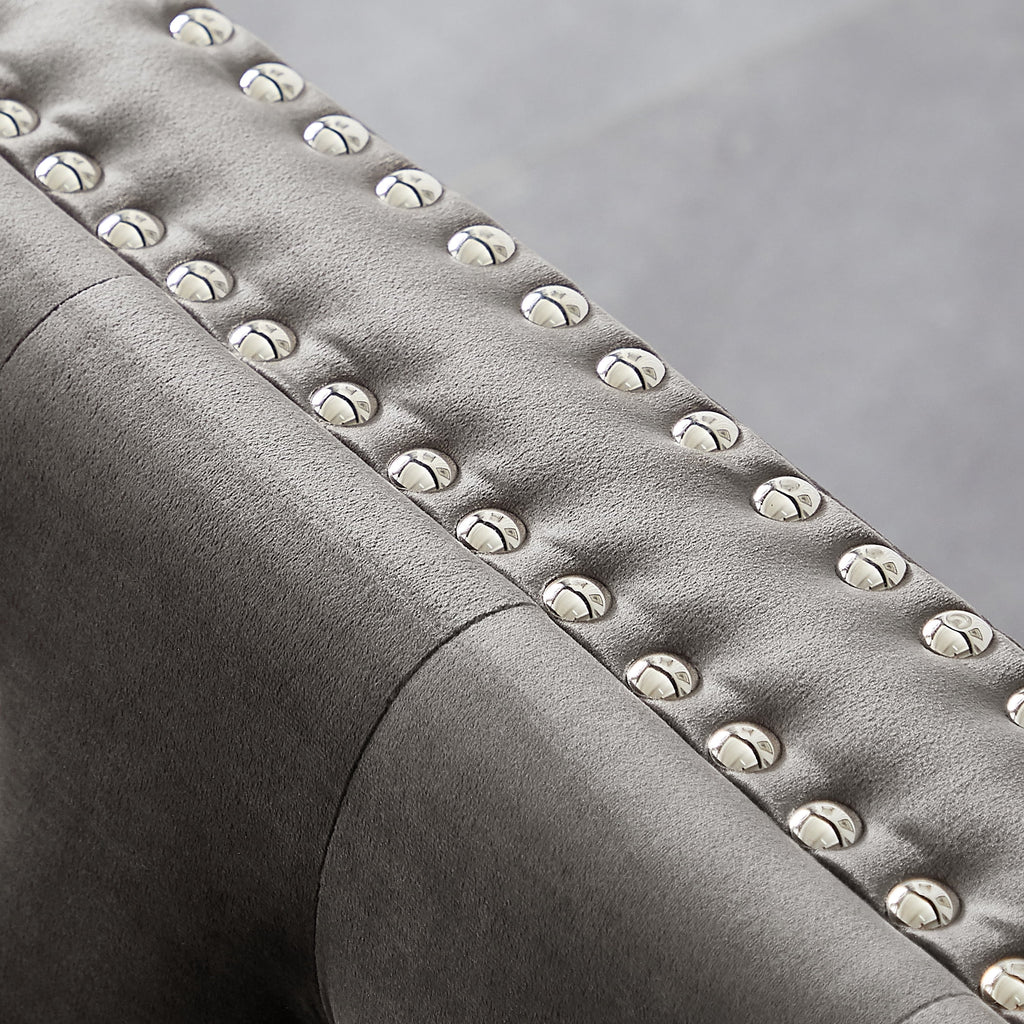 Tufted Velvet Loveseat with 2 Pillows Metal Legs Z61564