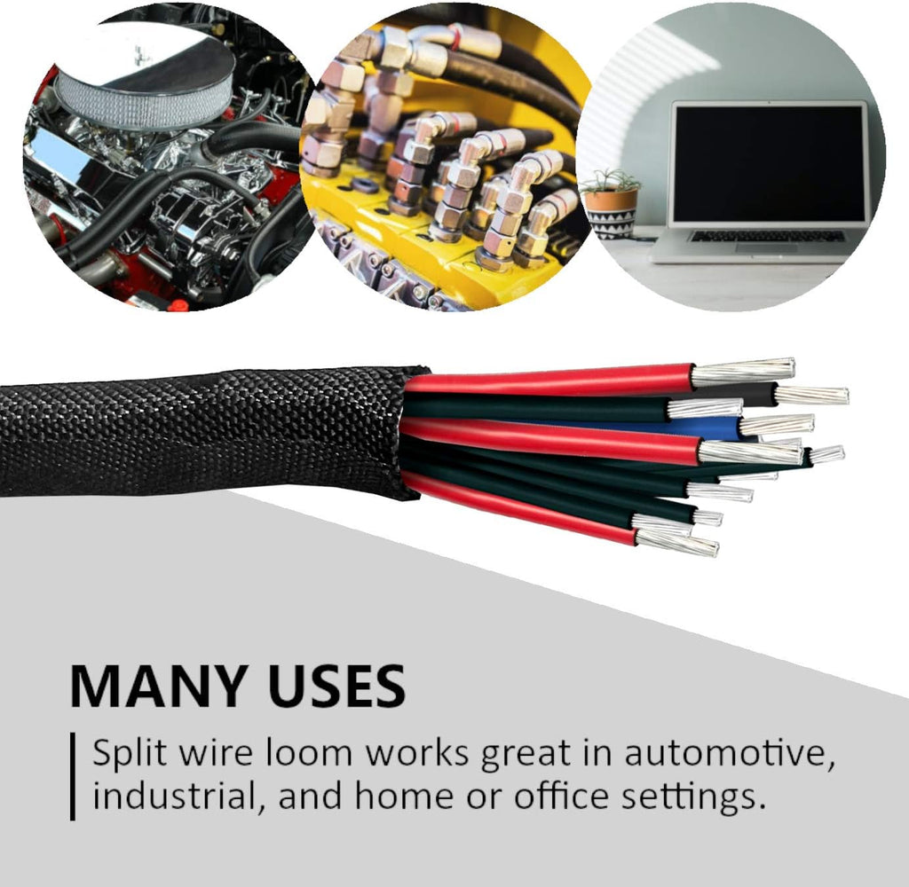 Woven Mesh Split-Sleeve Wire Loom 25 feet G2051