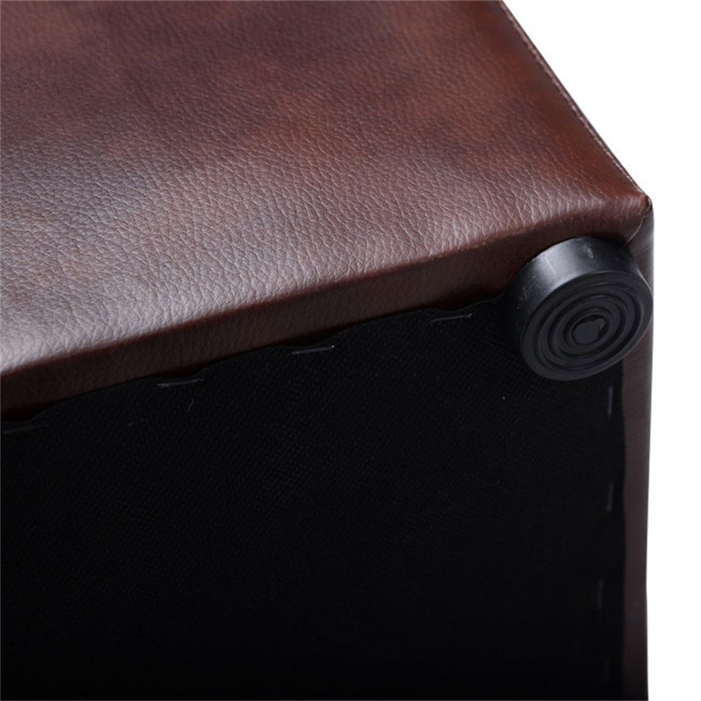 Brown Ottoman Pouffe Storage Box Footstool 16 Inch S6718