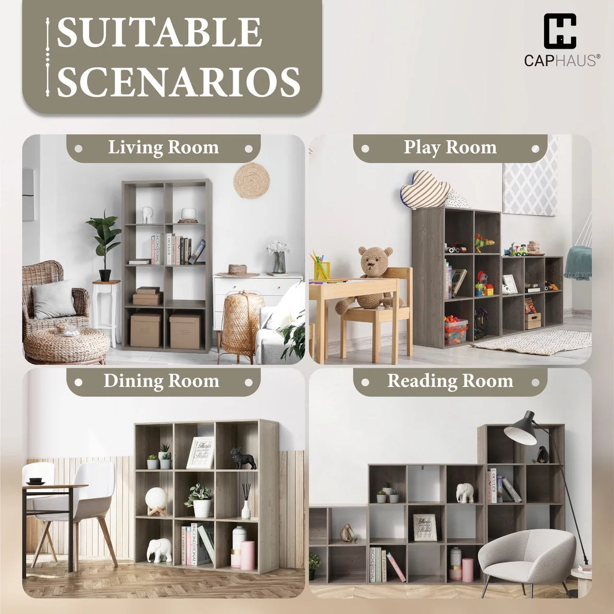 11-Inch Cube Storage Organizer Shelf with Back P497
