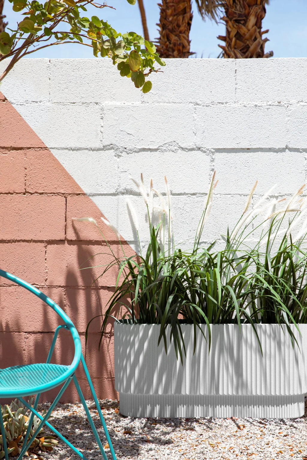 30" Long Plastic-Stone Planter White M502894