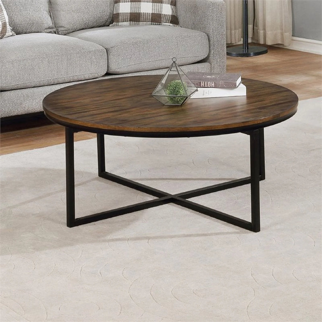 Round Acacia Wood Coffee Table F1911