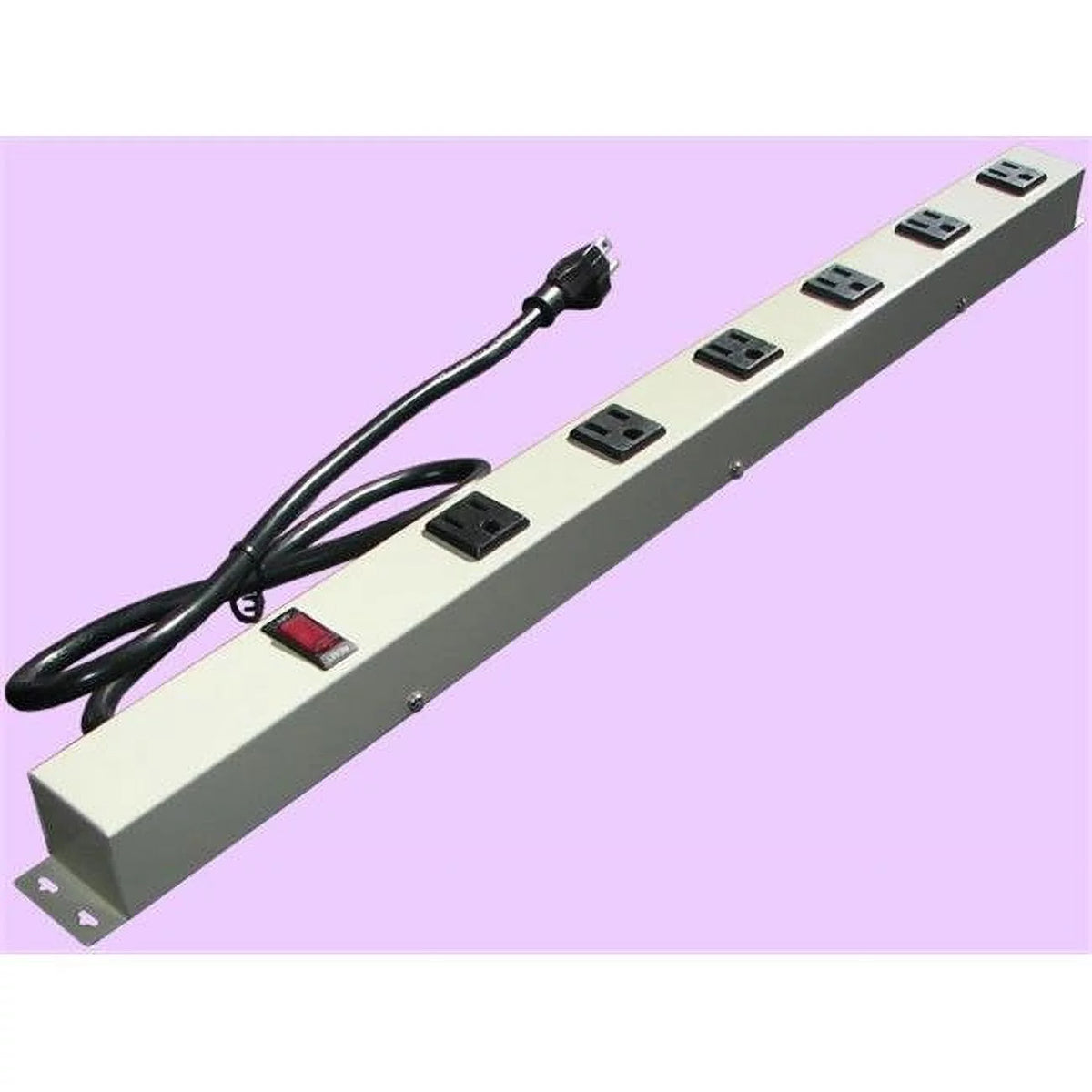 24 in. 6 Outlet Metal Power Strip J9178
