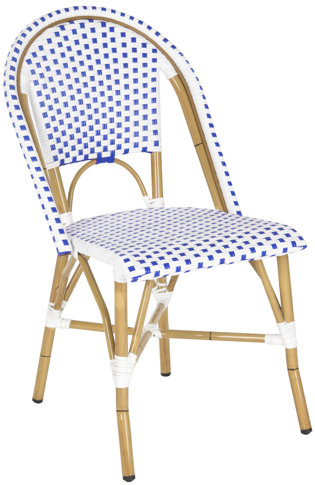 Blue White Set of 2 Outdoor Bistro Side Chair D89884