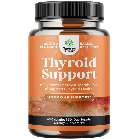 Herbal Thyroid Support Supplement with Iodine, B12, Selenium, Ashwagandha - 60 Capsules G80689