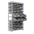 Gray 8-Tier Storage Rack with 24 Plastic Bins Z1199