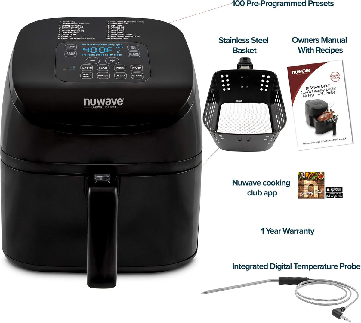 4.5-Quart Digital Air Fryer C145