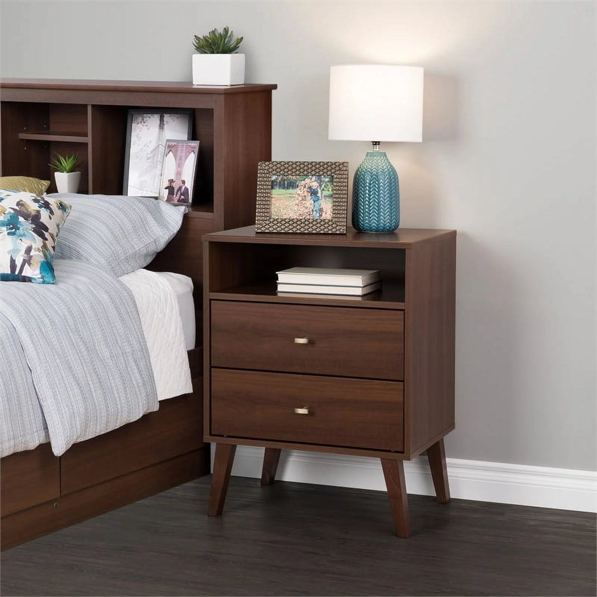 2 Piece Wood Nightstand Set with 2 Drawer C376720