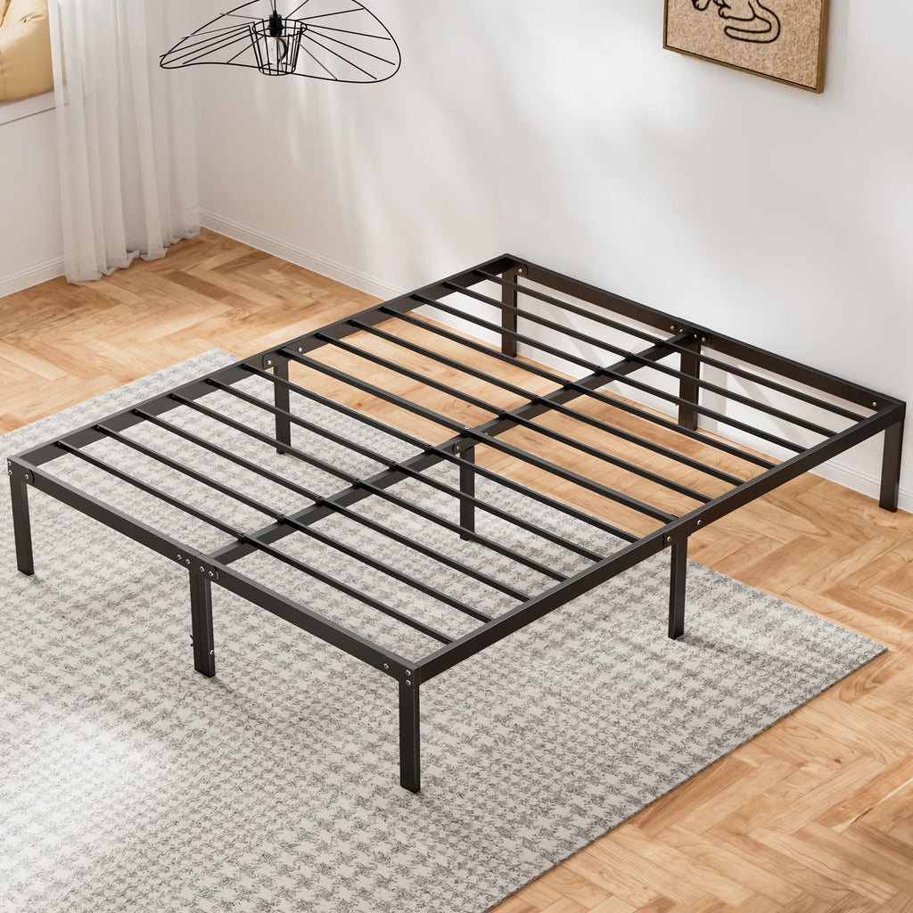 Queen Size Black Metal Platform Bed Frame S5465