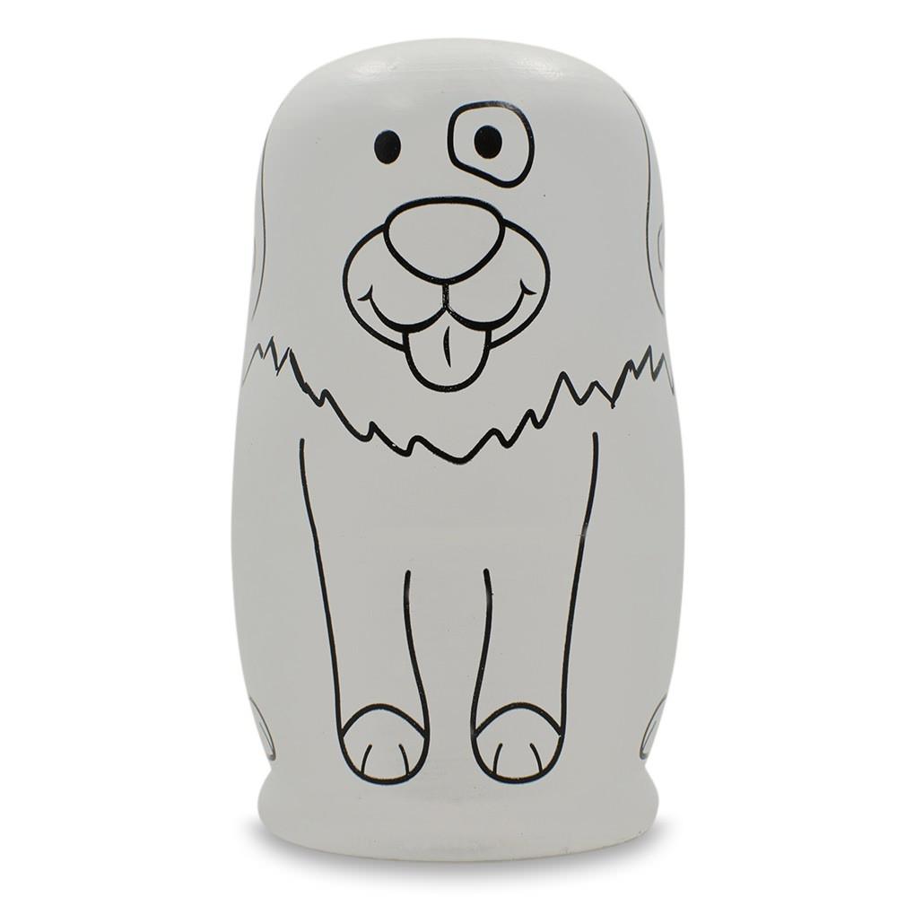 5 Unpainted Wooden Nesting Dolls Matryoshka 4.75 Inches G571
