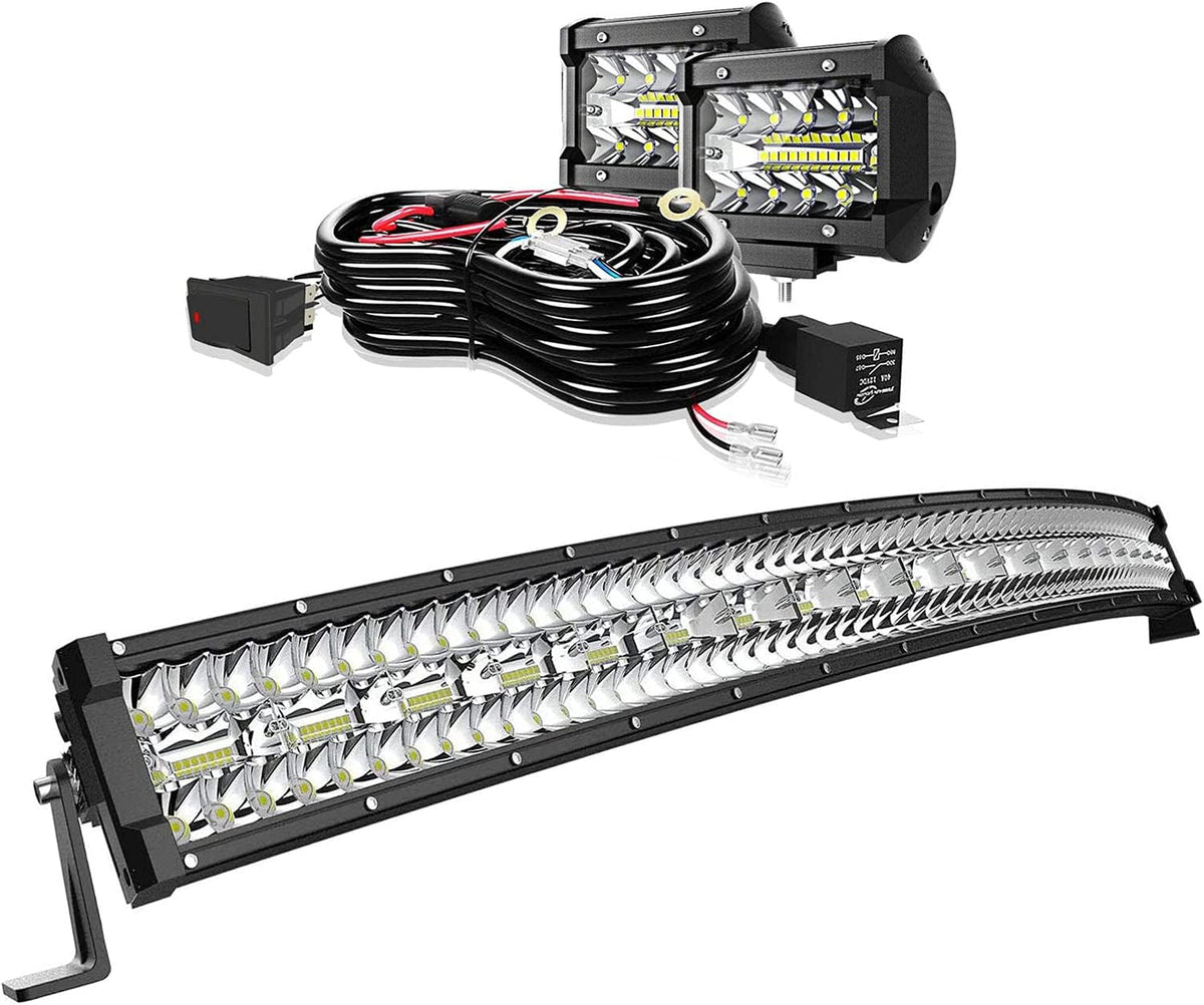 52 inch Curved LED Light Bar Kit with 4PCS Spot LED Pods Fog Lights P472693