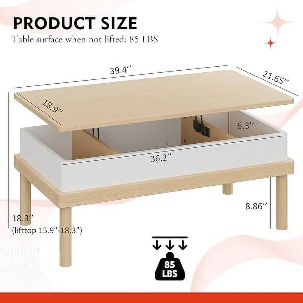 Lift Top Wood Coffee Table with Hidden Compartment B815