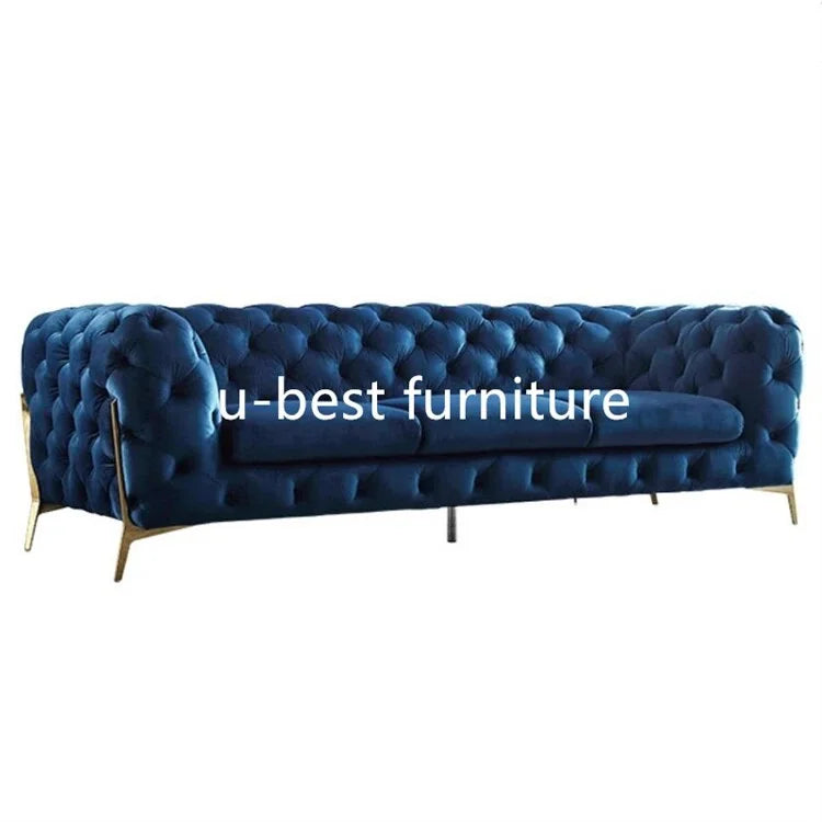 Velvet Tufted Sectional Sofa Set 4 Seat Z4918