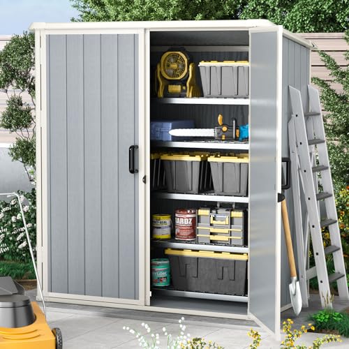5 x 3FT Resin Storage Shed with Floor and Lockable Door L718835