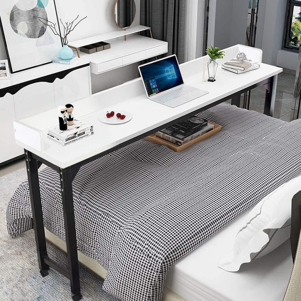 71 Inches Mobile Rolling Computer Desk with Wheels E3968