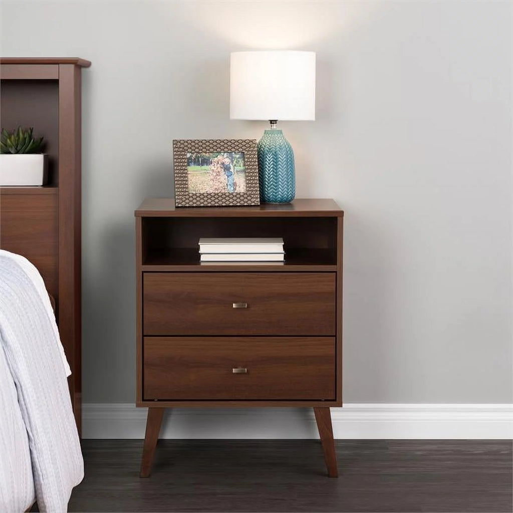 2 Piece Wood Nightstand Set with 2 Drawer C376720