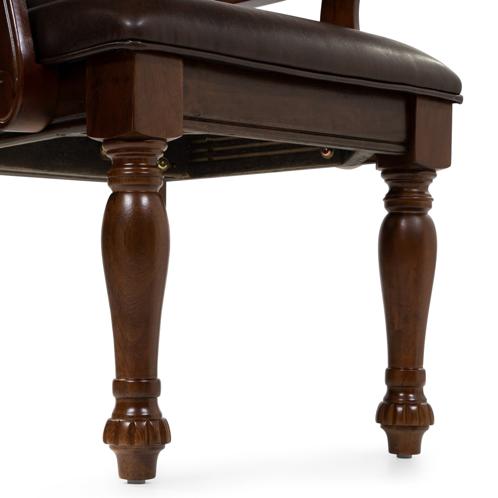 Faux Leather Dining Arm Chairs Set of 2 Y9265