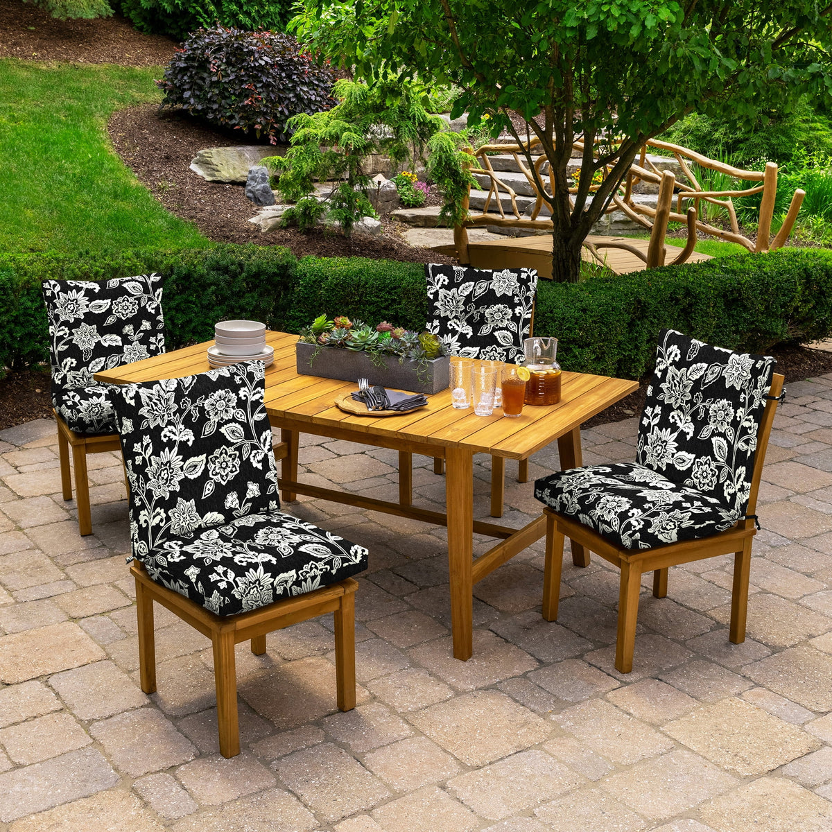 Outdoor Plush Tufted Dining Chair Cushion 21 x 40 D9131