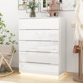 White 5 Drawer Glossy Dresser G3086