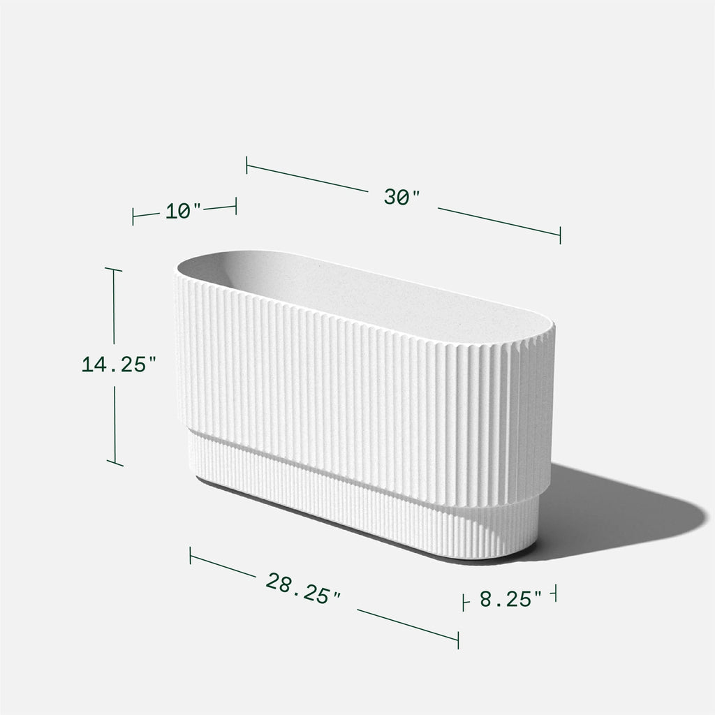 30" Long Plastic-Stone Planter White M502894