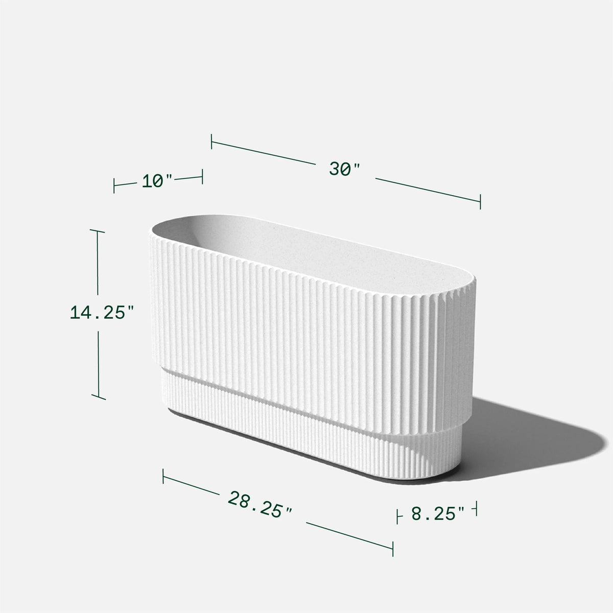 30" Long Plastic-Stone Planter White M502894
