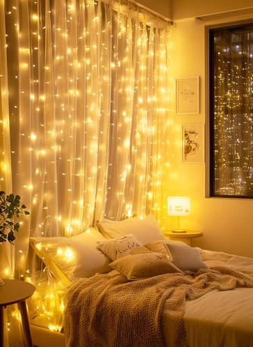 300 LED Blue Fairy Curtain Lights 9.8ft x 9.8ft 1 Pack C6642
