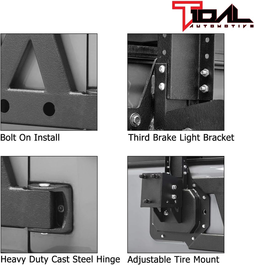 Tire Carrier with Third Brake Light Bracket O29156