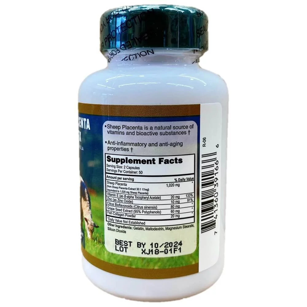 Sheep Placenta Complex 100 Capsules L18219