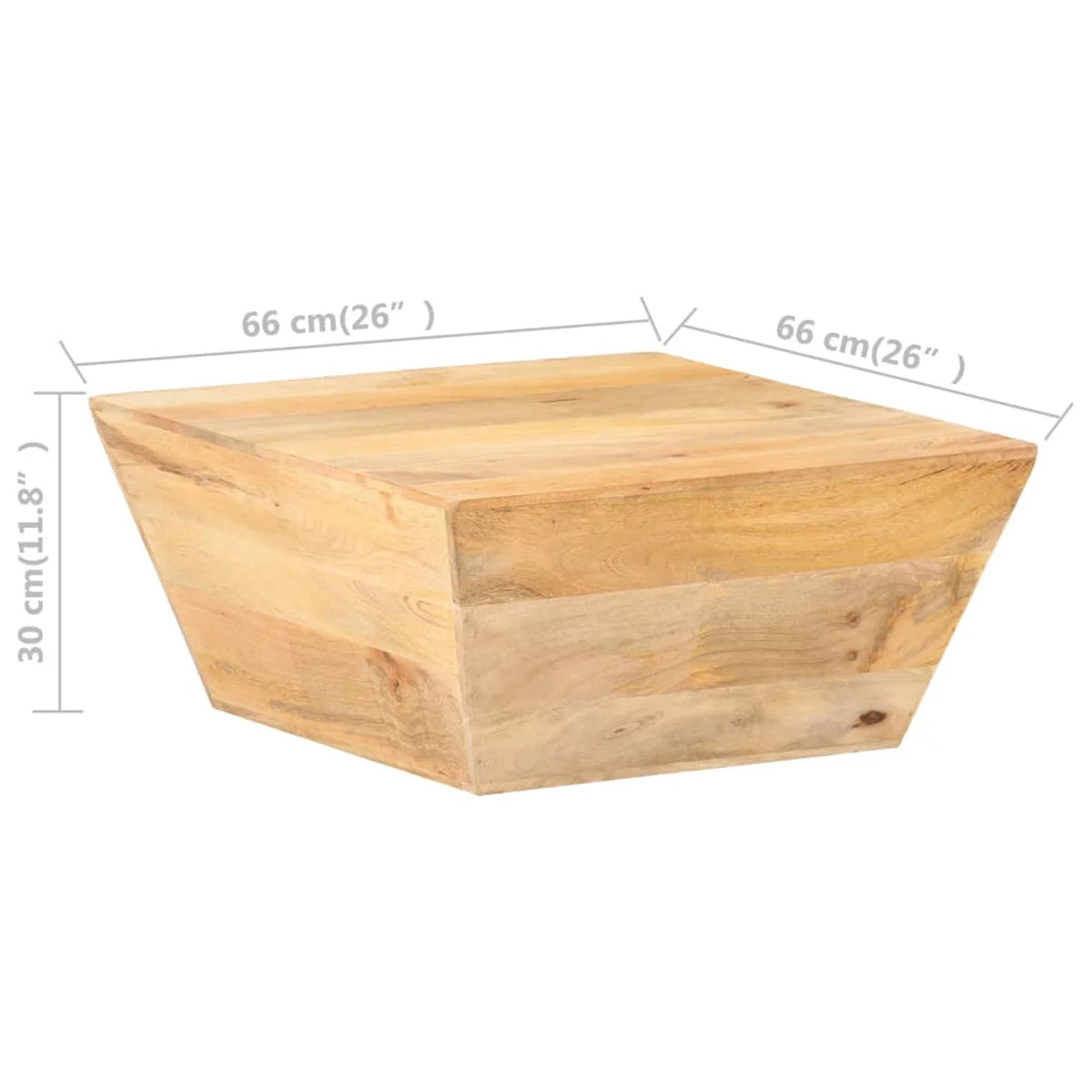 Wooden Coffee Table Mango Wood V-Shape Side Table H1558