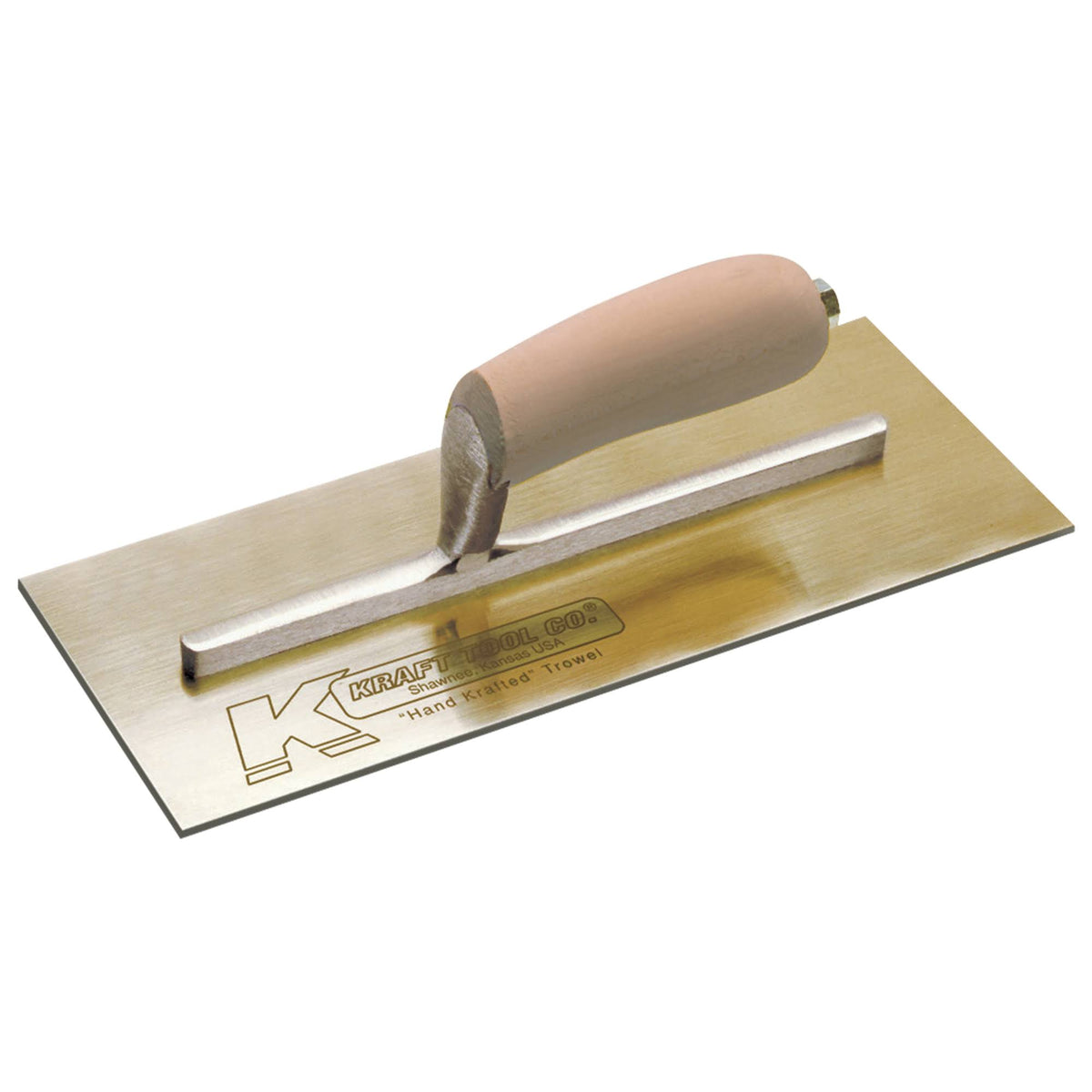 Golden Stainless Steel Plaster Trowel with Wood Handle D830