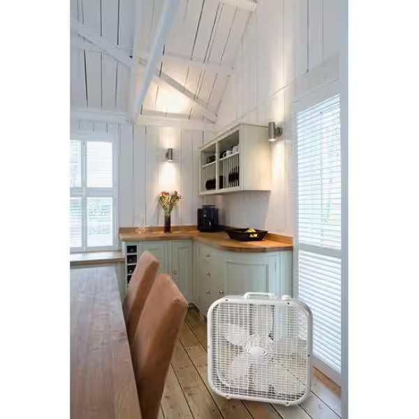 20 in. 3 Speed White Box Fan with Carry Handle P5368