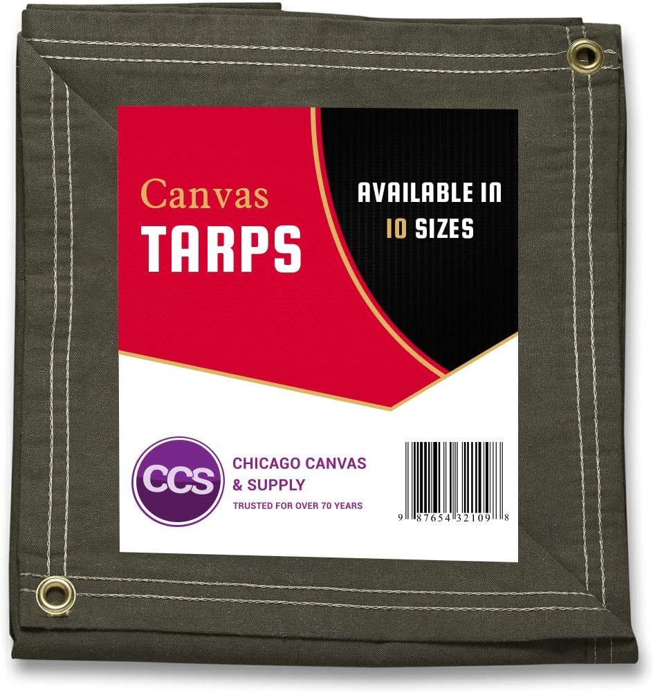 Waterproof Canvas Tarp with Grommets, Brown, 6 by 8 Feet Pack of 2 L66168