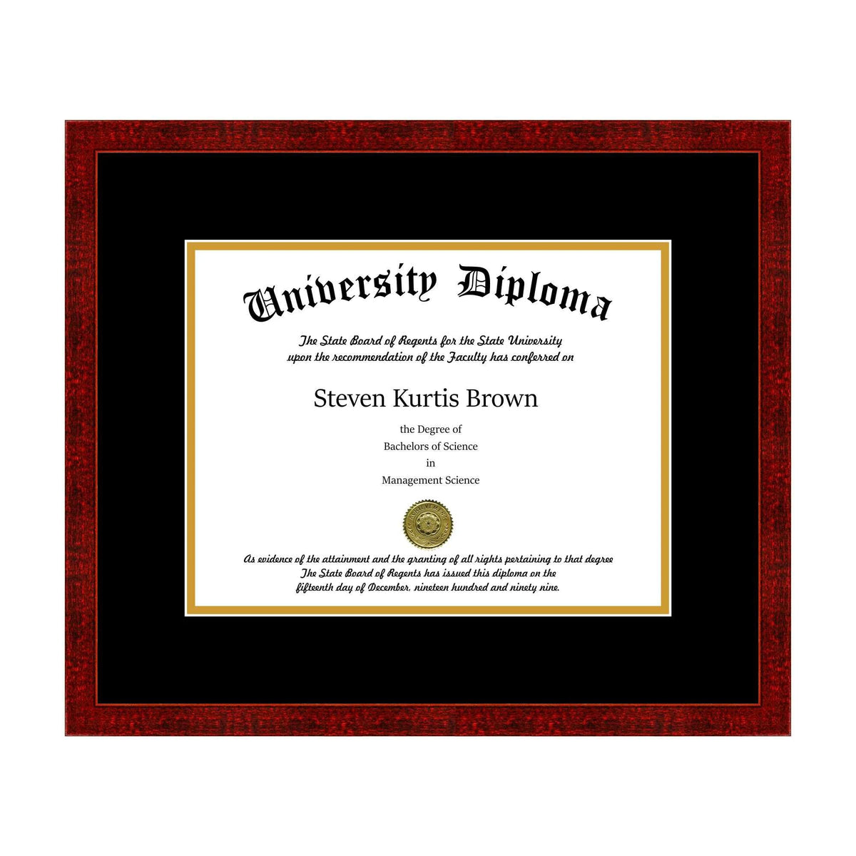 Black 14x22 Tall Diploma Frame with Double Matting G386