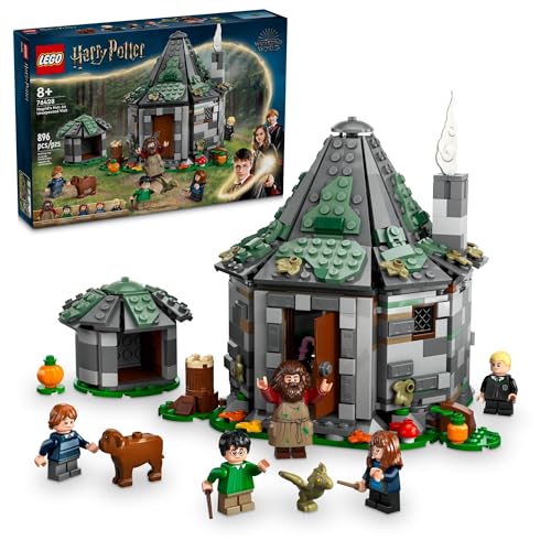 LEGO Harry Potter Hagrid's Hut: an Unexpected Visit - Kids Building Toy with Buildable House, 7 Minifigures & Dragon D4244