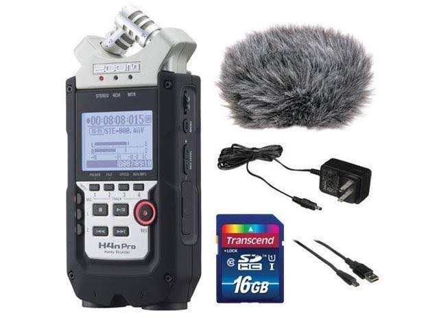 4 Channel Handy Recorder Bundle with Windbuster, AC Adapter, Cable U5480