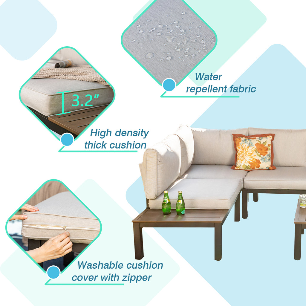 6-Piece Patio Conversation Set Outdoor Sofa with Cushions B8037
