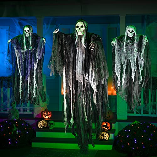 3 Pack Hanging Halloween Skeleton Ghosts Decorations E598