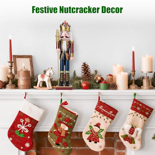 15 Inch Wooden Christmas Nutcracker with Scepter Y5207
