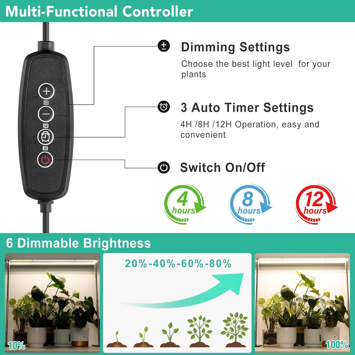 Grow Light Stand with Timer D3165
