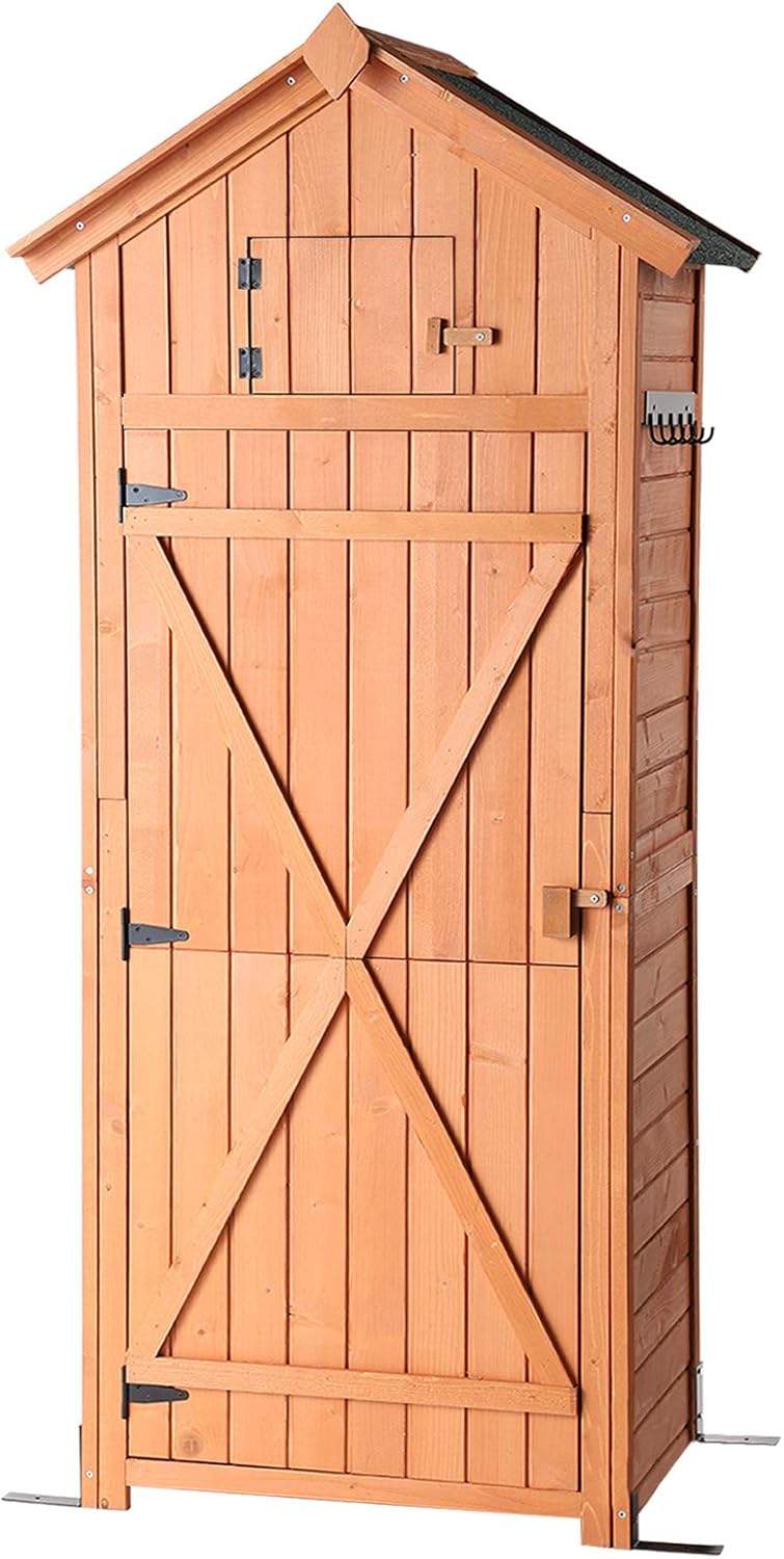 Outdoor Storage Shed with Lockable Doors E7696