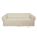 Natural Cotton Twill 2 Piece Sofa Slipcover E409